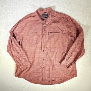 Abercrombie & Fitch Shirt Red White Plaid Mens Size XL Long Sleeves 100% Cotton